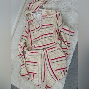 Roxy pink and White Knit Hoodie